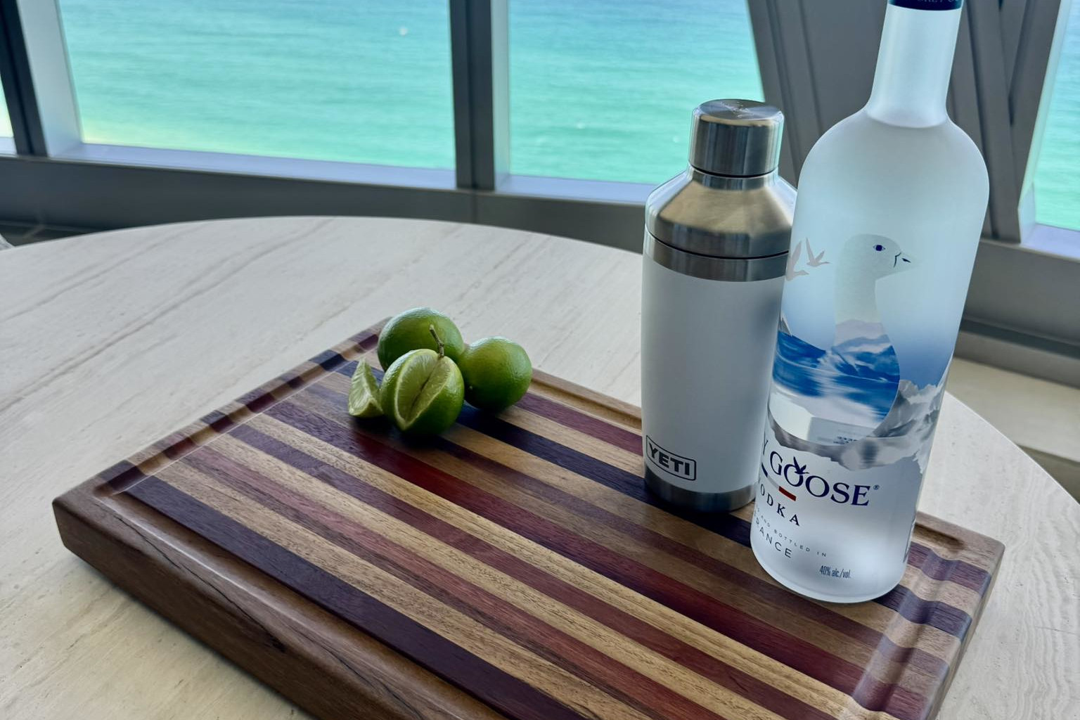 Customer board with ocean view